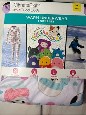 Cuddl Duds SQUISHMALLOWS 2 Piece Warm Baselayer Set Girls Size 8/10